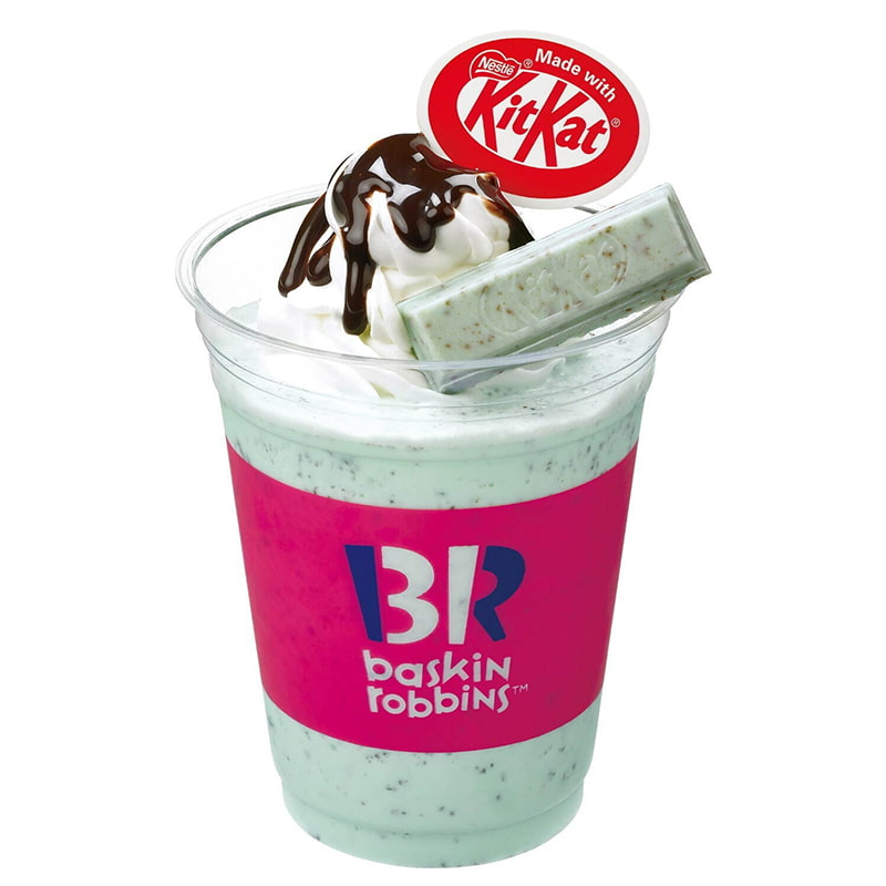Ice cream from Baskin Robbins, a collaboration with KitKats from Japan