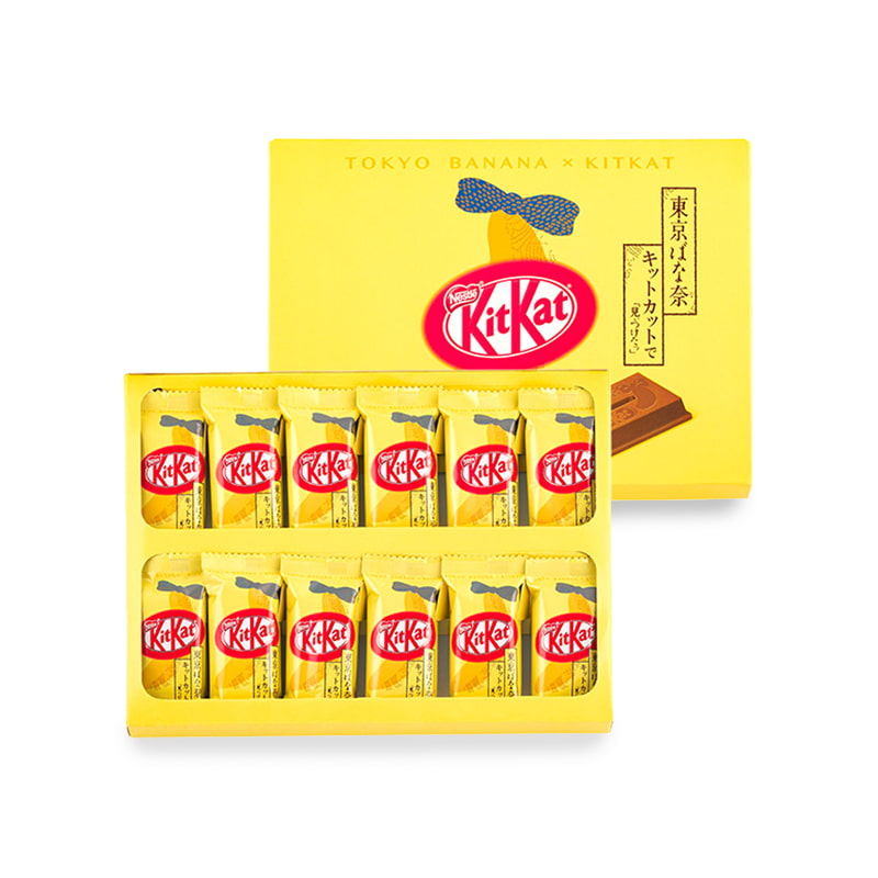 A pack of 12 pieces of Tokyo Banana KitKats from Japan