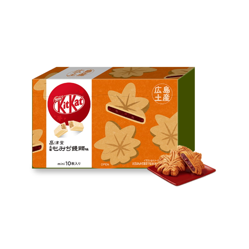 Premium Japanese KitKats, with flavor of Momiji Manju from Hiroshima