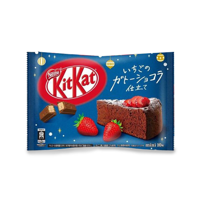 Strawberry chocolate cake flavored KitKats from Japan